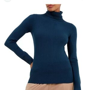 Women's French Connection Blue Turtleneck Sweater